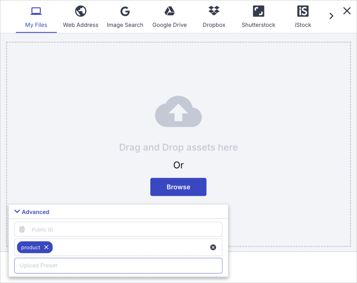 Media Library upload widget