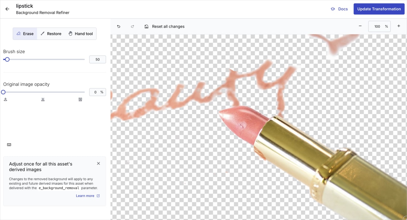 Refining a removed background