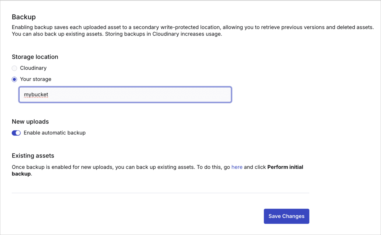 Set the S3 bucket in Cloudinary