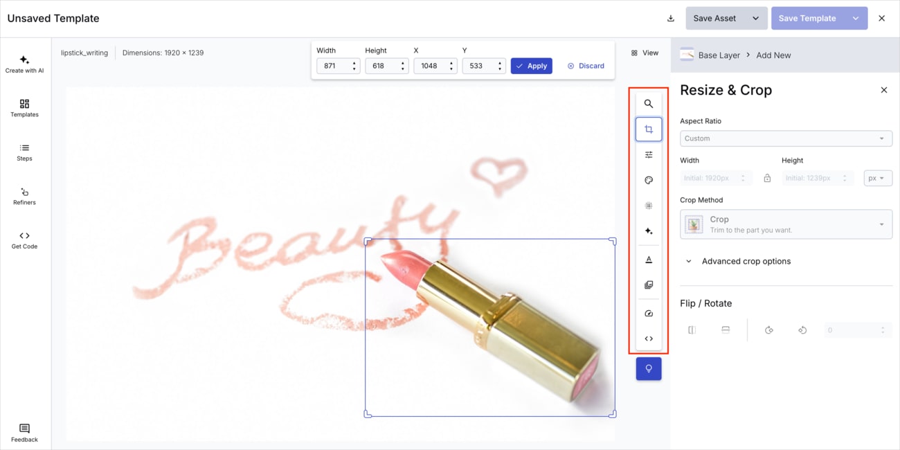 Click Edit to open Studio