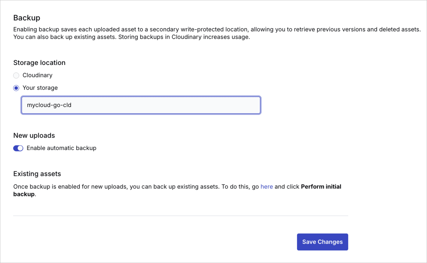 Set the Google Cloud bucket in Cloudinary
