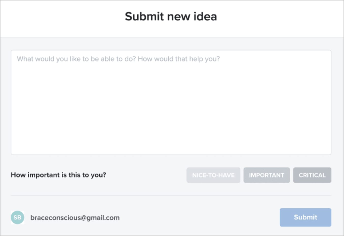 Example of Submitting New Development Idea into Cloudinary's Product Roadmap.