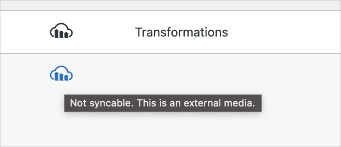 External media asset indicator in WordPress