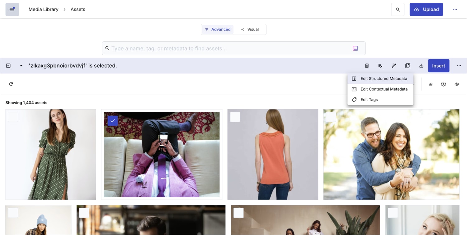Media Library asset toolbar