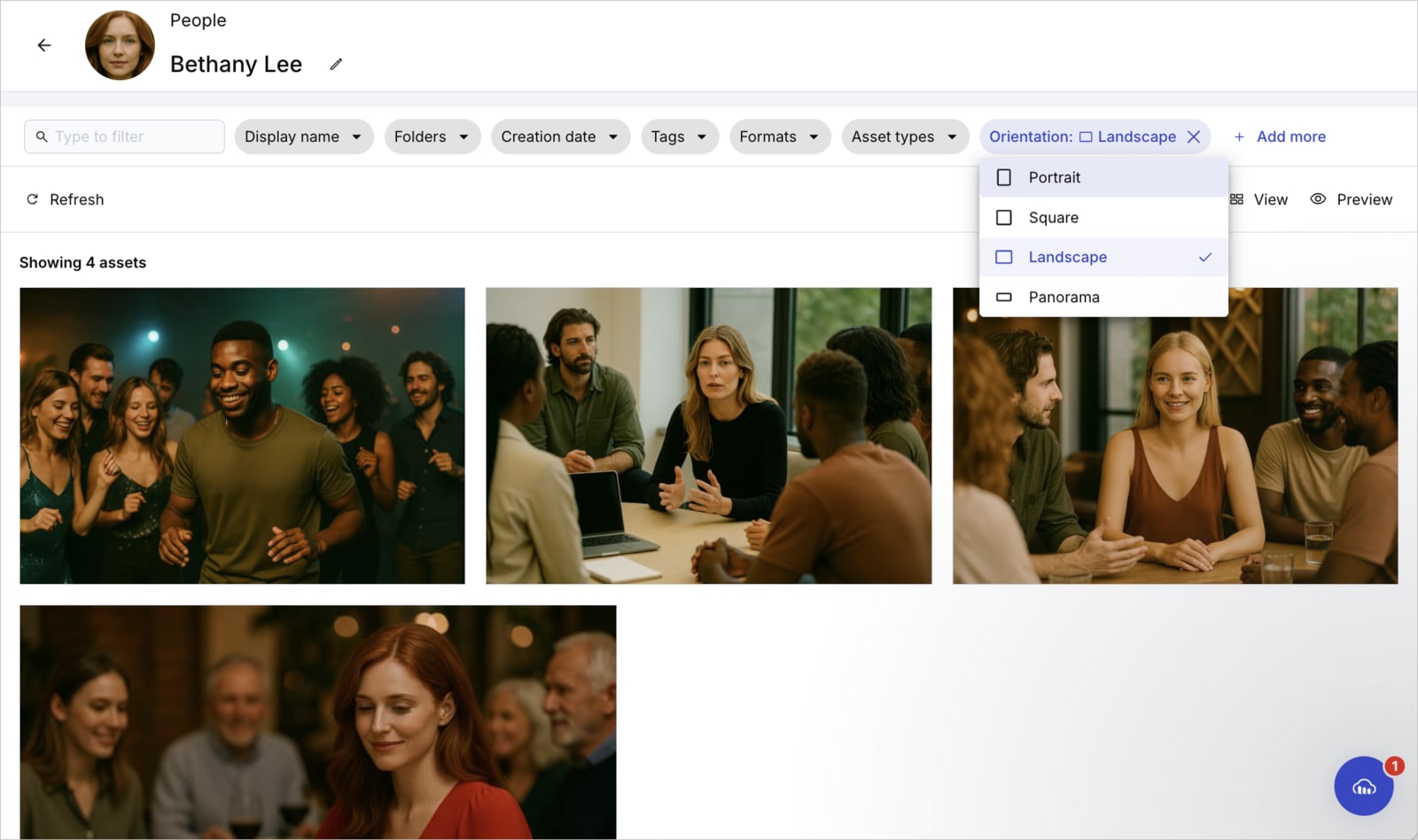 People Search - further filter images found for a person