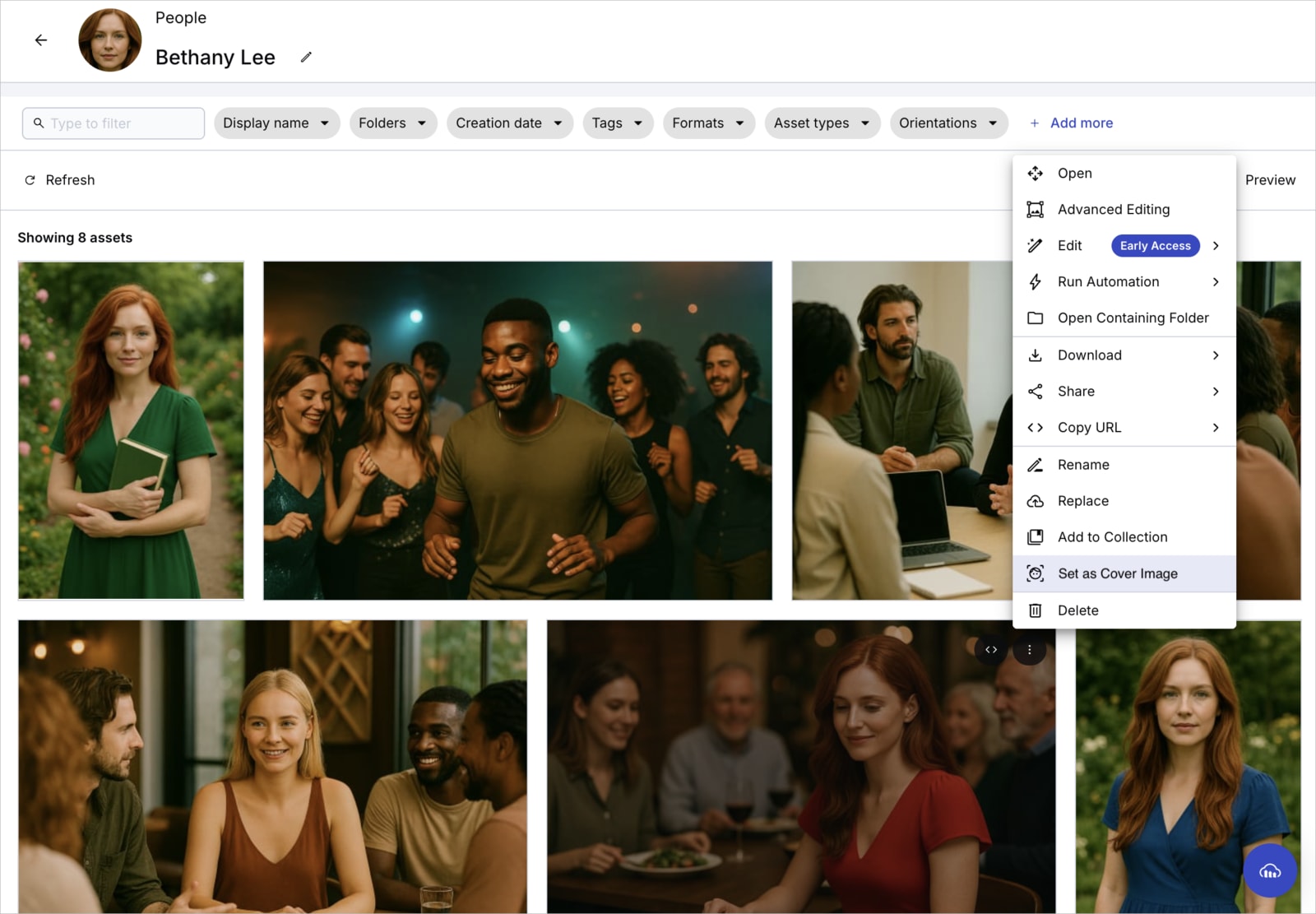 People Search - further filter images found for a person