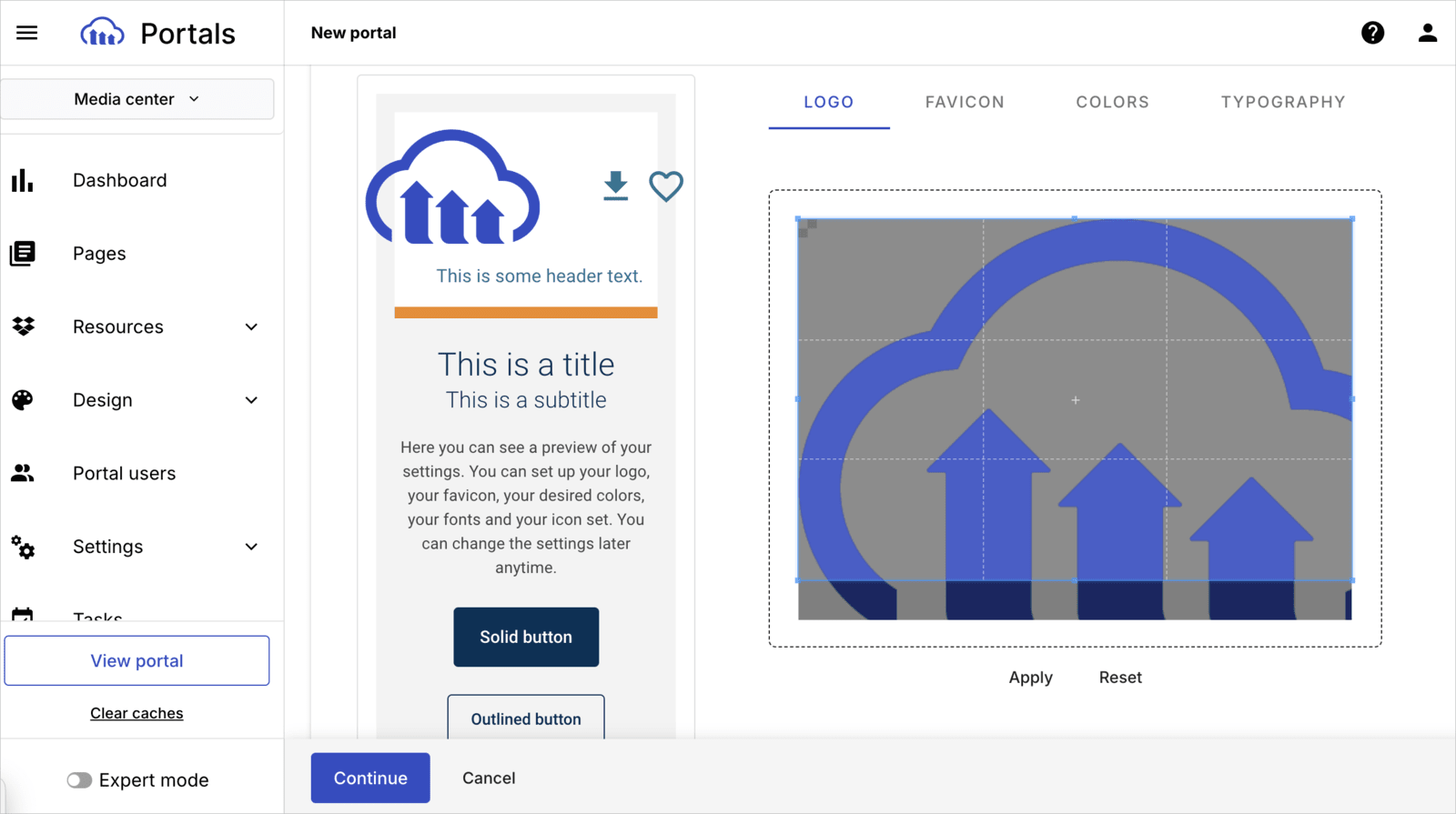 Set up basic portal design