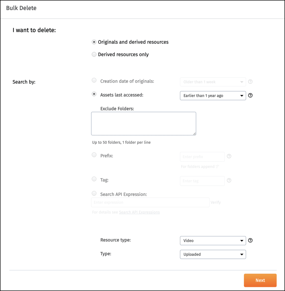 bulk delete by last access