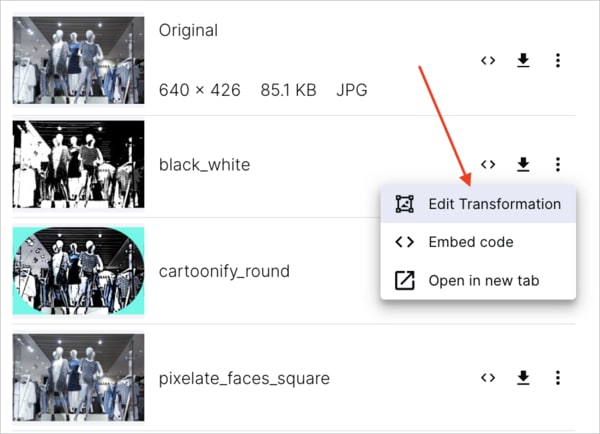 Navigate to Transformation Editor