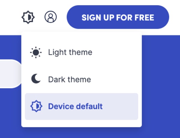 Doc site theme switch