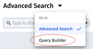 Navigate to the Query Builder from Advanced Search