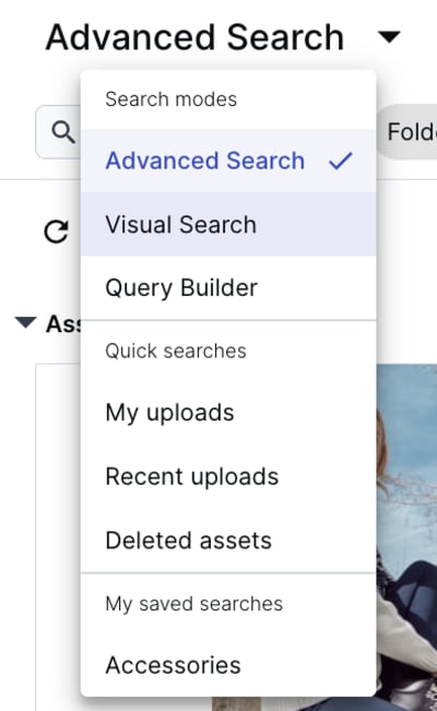 Search by text from the Advanced Search