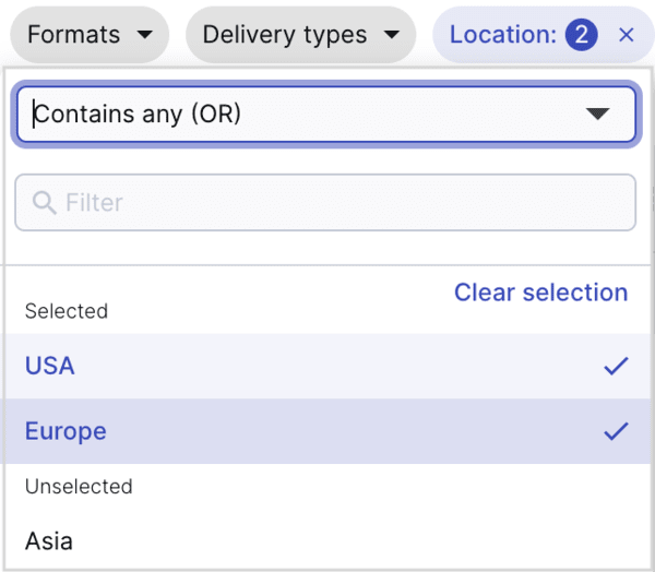 Structured metadata filters