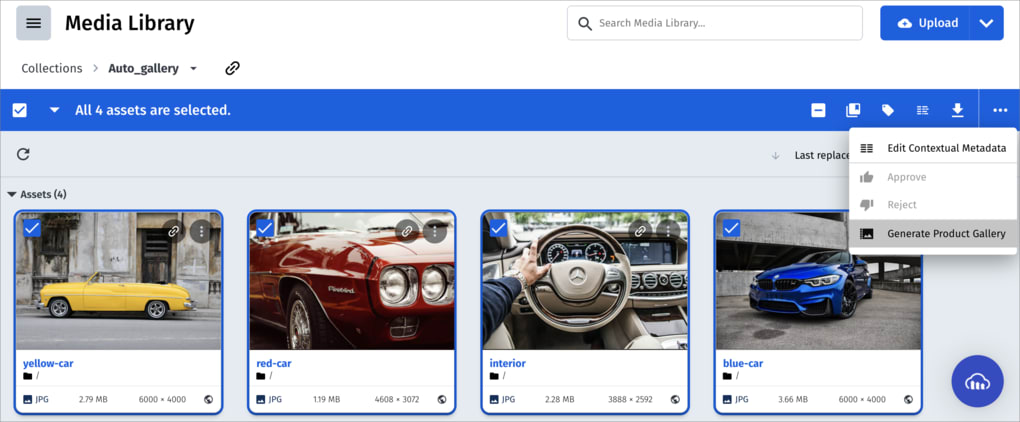 Generate Product Gallery in the Asset toolbar