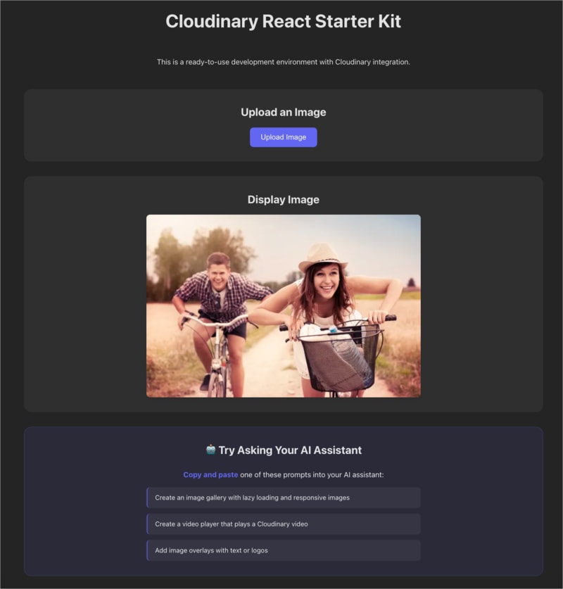 starter kit project in browser