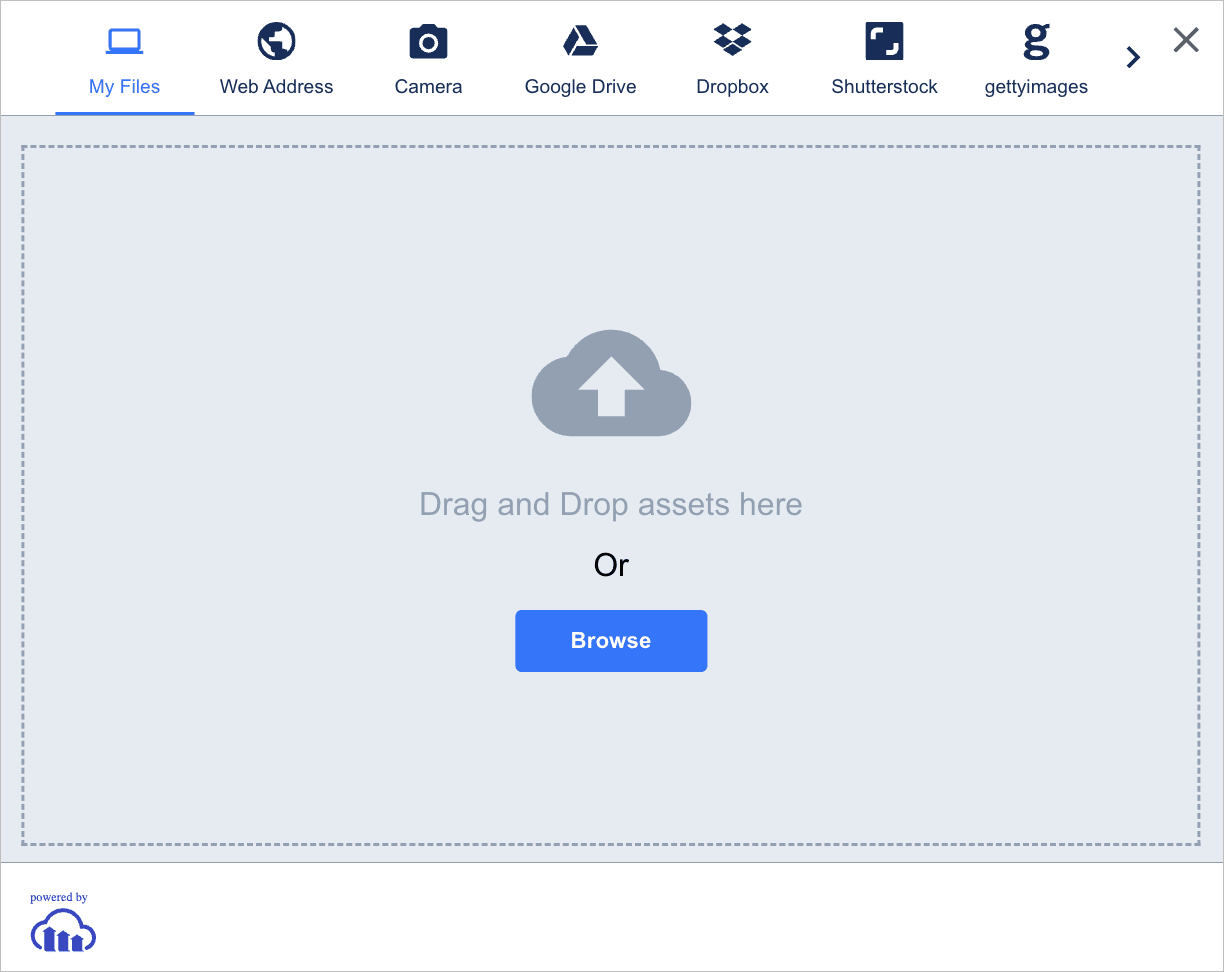 Upload widget for web