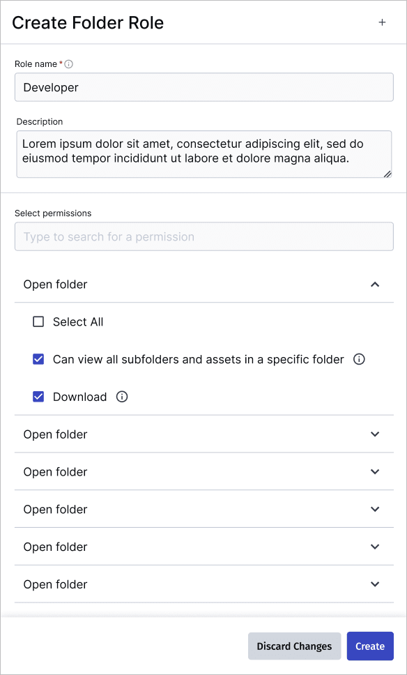 Create folder roles