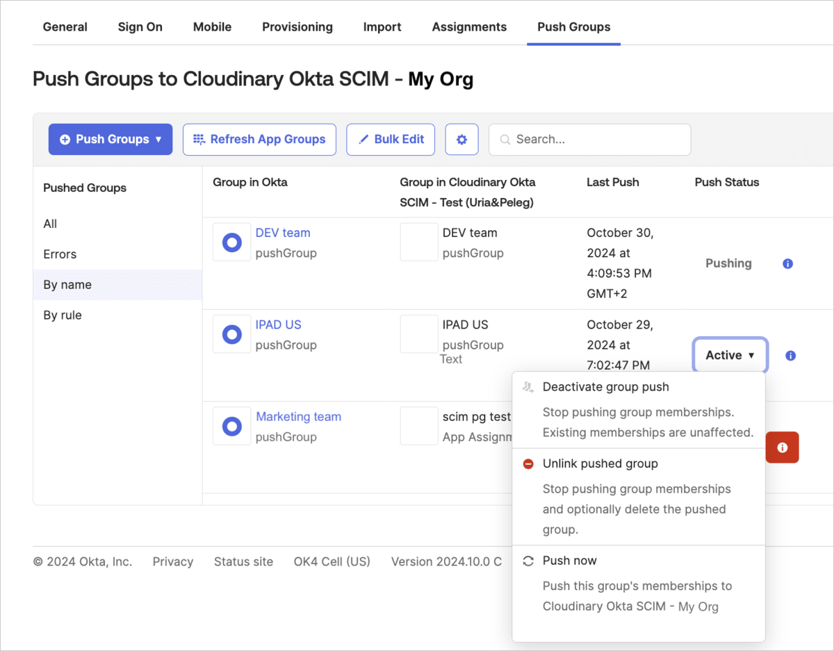 Manage linked groups