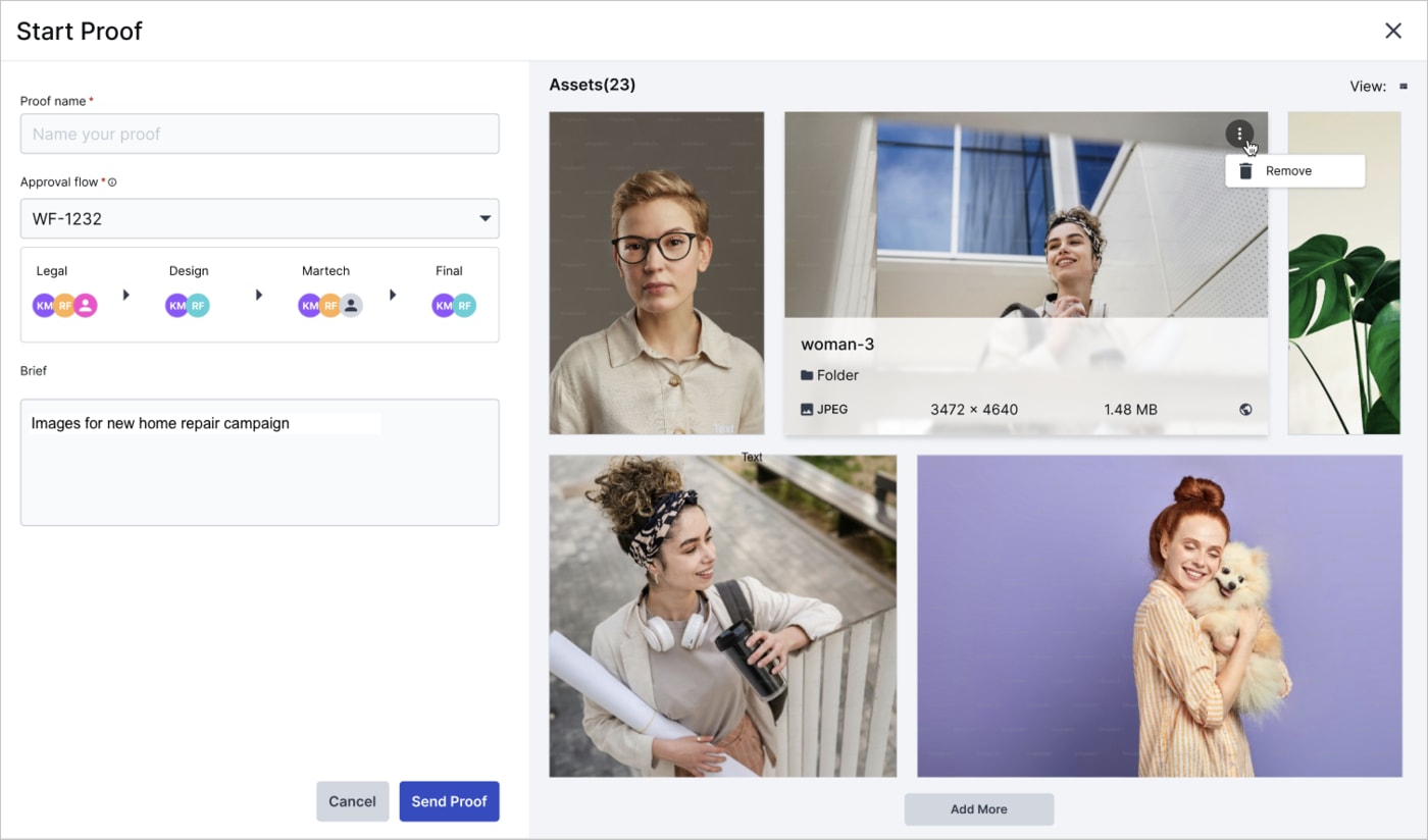 Creative approval proofs - start a new proof