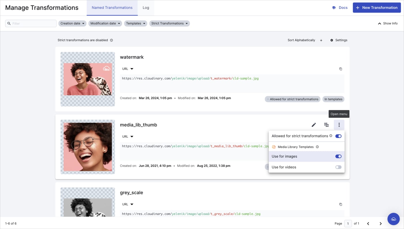 Named Transformation UI