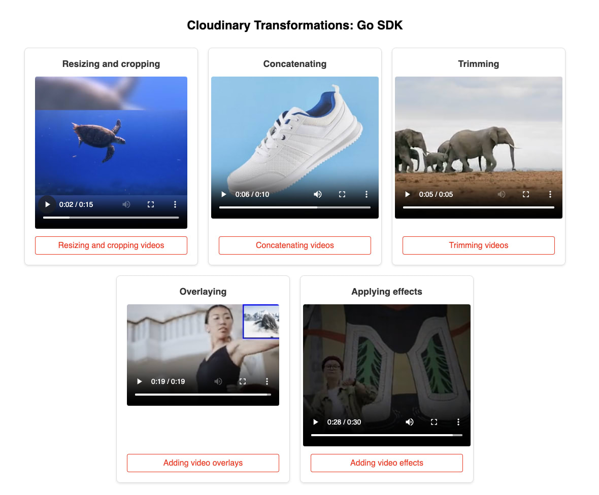 Video transformations sample project