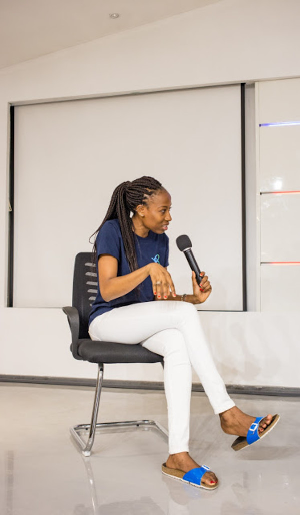 Omosalewa taking a question or two from the audience