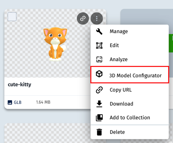 Context menu in the Media Library Context menu in the Media Library
