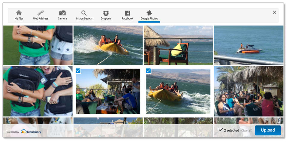 Upload widget - pick images from Google Photos