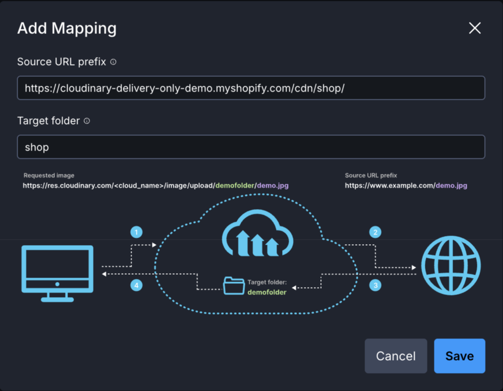 Upload mapping configuration Upload mapping configuration