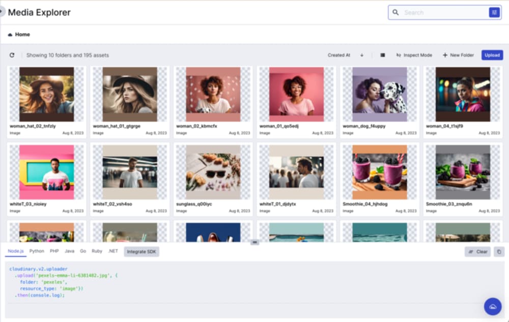 Media Explorer grid view