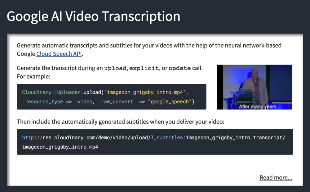 Google AI Video Transcription Add-on registration