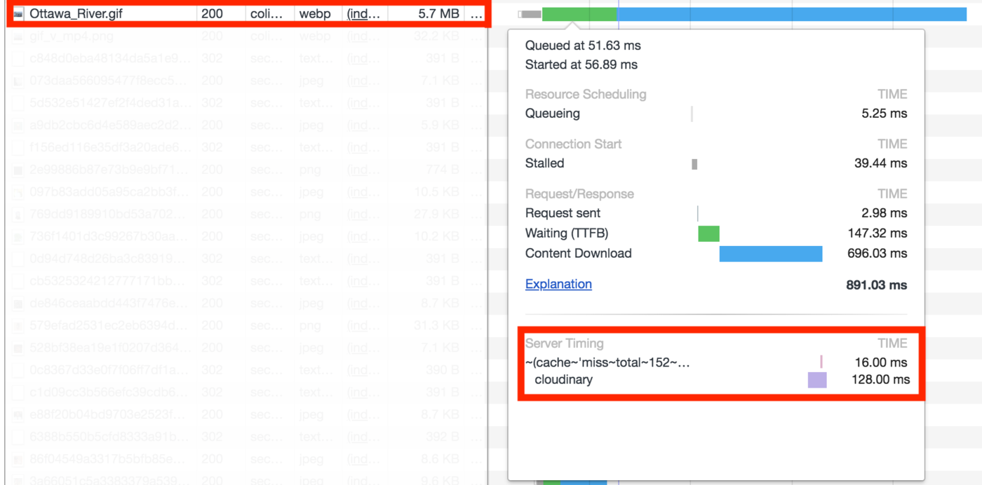 DevTools Server Timing